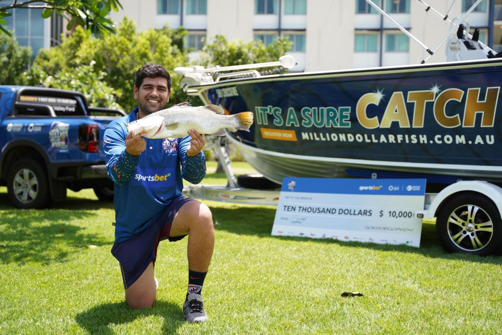 Zain Lopez caught the first red-tagged barra of Season 9